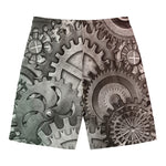 Steampunk Metal Gears Print Men's Swim Trunks