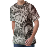 Steampunk Metal Gears Print Men's Velvet T-Shirt