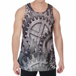 Steampunk Metal Gears Print Men's Velvet Tank Top