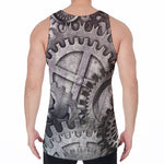 Steampunk Metal Gears Print Men's Velvet Tank Top
