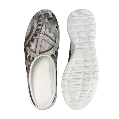 Steampunk Metal Gears Print Mesh Casual Shoes