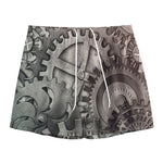 Steampunk Metal Gears Print Mesh Shorts