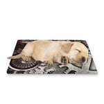 Steampunk Metal Gears Print Pet Cooling Mat Cover