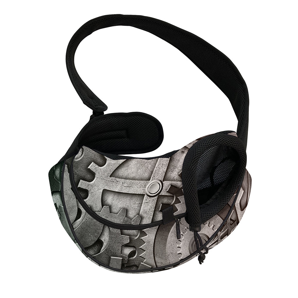 Steampunk Metal Gears Print Pet Sling Carrier