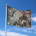 Steampunk Metal Gears Print Polyester Flag