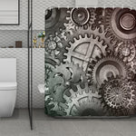Steampunk Metal Gears Print Polyester Shower Curtain