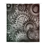 Steampunk Metal Gears Print Polyester Shower Curtain