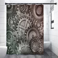 Steampunk Metal Gears Print Premium Shower Curtain