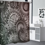 Steampunk Metal Gears Print Premium Shower Curtain