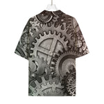 Steampunk Metal Gears Print Rayon Hawaiian Shirt