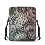 Steampunk Metal Gears Print Rectangular Crossbody Bag