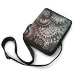 Steampunk Metal Gears Print Rectangular Crossbody Bag