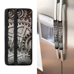 Steampunk Metal Gears Print Refrigerator Handle Covers