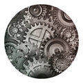 Steampunk Metal Gears Print Round Blanket