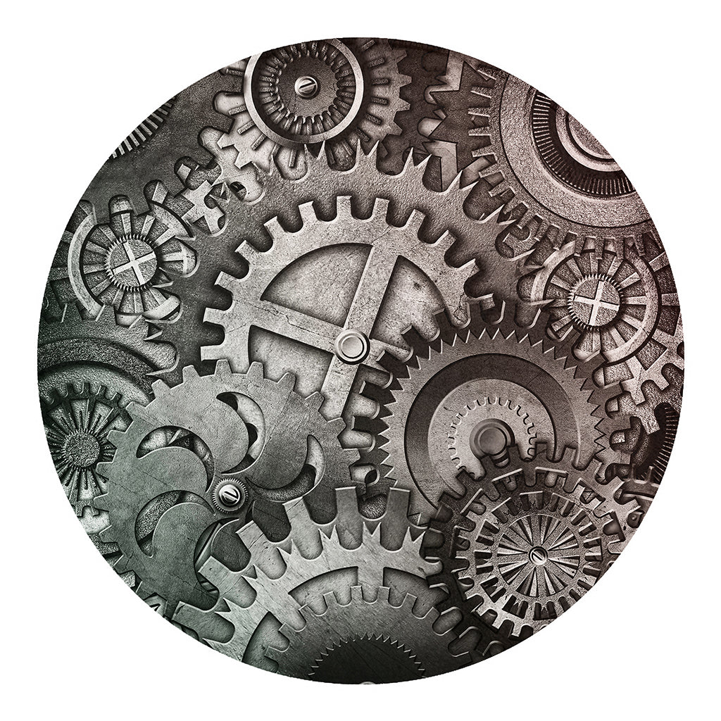 Steampunk Metal Gears Print Round Blanket