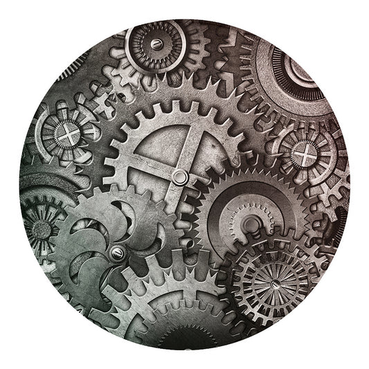 Steampunk Metal Gears Print Round Blanket