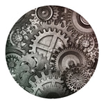 Steampunk Metal Gears Print Round Blanket