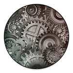 Steampunk Metal Gears Print Round Floor Mat