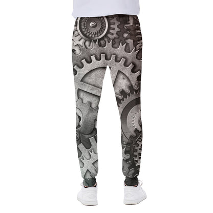 Steampunk Metal Gears Print Scuba Joggers