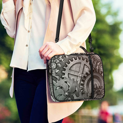 Steampunk Metal Gears Print Shoulder Strap Bible Bag