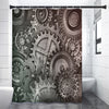 Steampunk Metal Gears Print Shower Curtain