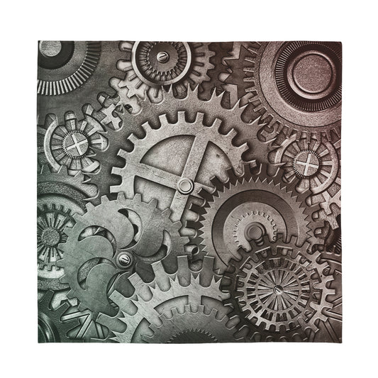 Steampunk Metal Gears Print Silk Bandana
