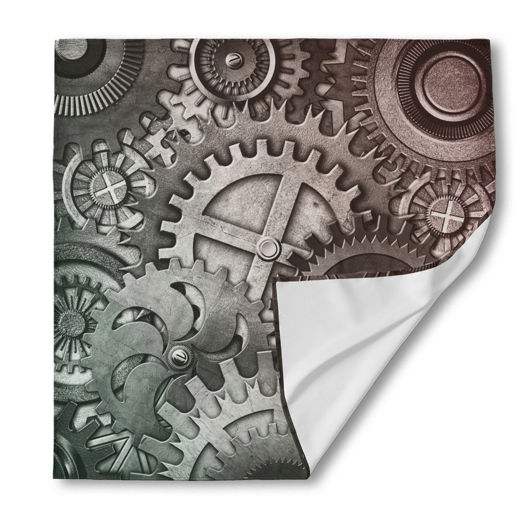 Steampunk Metal Gears Print Silk Bandana