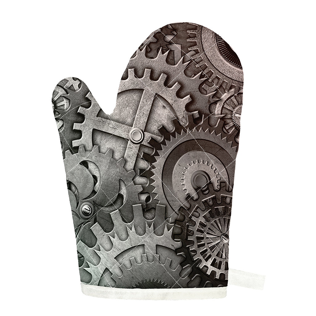 Steampunk Metal Gears Print Single Oven Mitt
