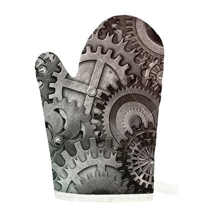 Steampunk Metal Gears Print Single Oven Mitt