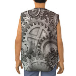 Steampunk Metal Gears Print Sleeveless Baseball Jersey
