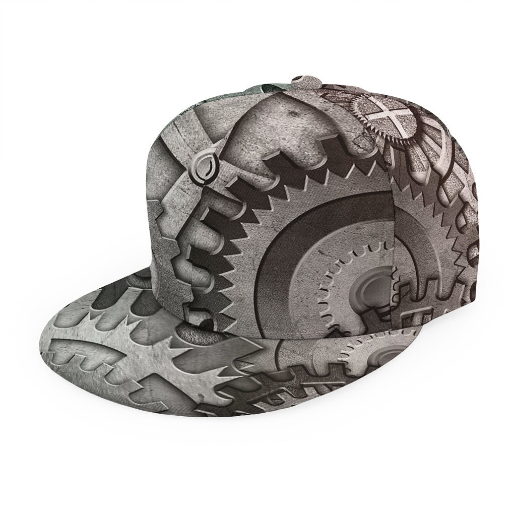 Steampunk Metal Gears Print Snapback Cap
