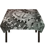 Steampunk Metal Gears Print Tablecloth