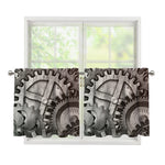 Steampunk Metal Gears Print Tier Curtains