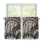 Steampunk Metal Gears Print Tier Curtains