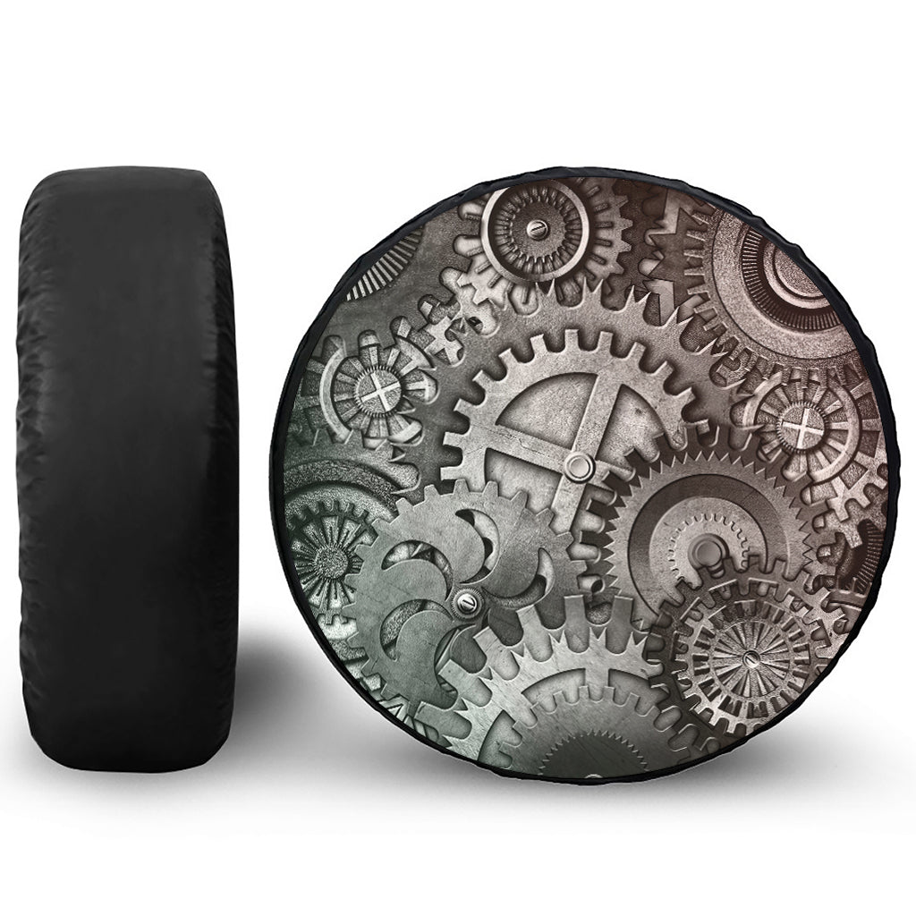 Steampunk Metal Gears Print Tire Cover