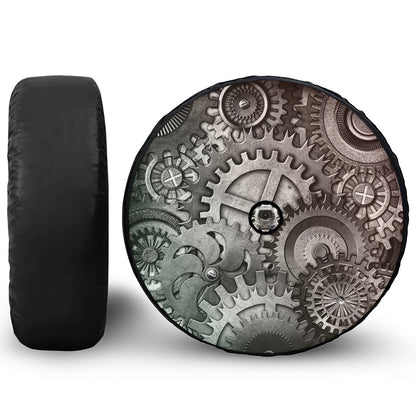 Steampunk Metal Gears Print Tire Cover With Camera Hole