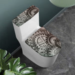 Steampunk Metal Gears Print Toilet Lid And Tank Cover Set