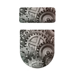 Steampunk Metal Gears Print Toilet Lid And Tank Cover Set