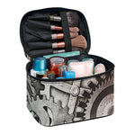 Steampunk Metal Gears Print Travel Makeup Bag