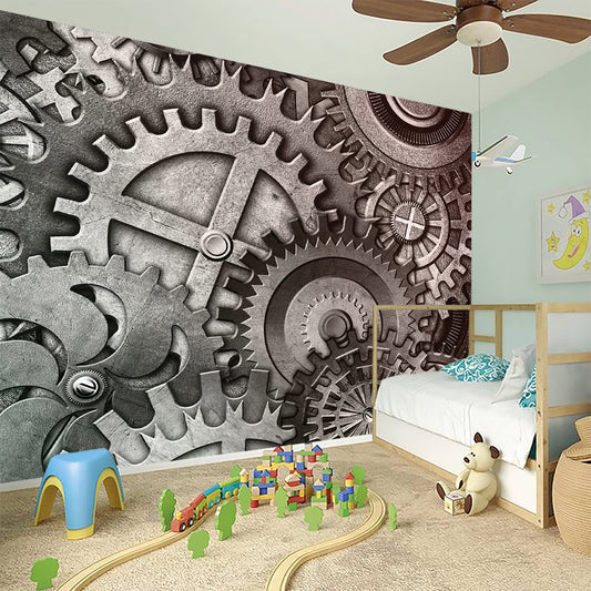 Steampunk Metal Gears Print Wall Sticker
