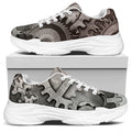 Steampunk Metal Gears Print White Chunky Shoes