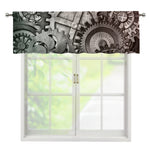 Steampunk Metal Gears Print Window Valance