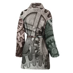 Steampunk Metal Gears Print Women's Bathrobe
