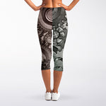 Steampunk Metal Gears Print Women's Capri Leggings