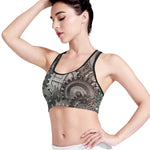 Steampunk Metal Gears Print Women's Sports Bra