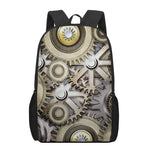 Steampunk Metallic Gears Print 17 Inch Backpack