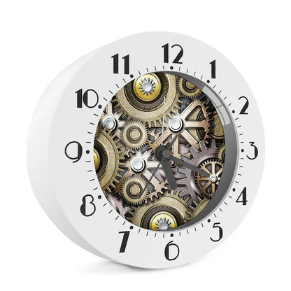 Steampunk Metallic Gears Print Alarm Clock