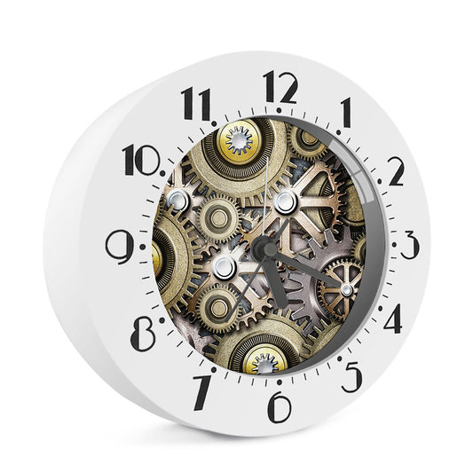Steampunk Metallic Gears Print Alarm Clock
