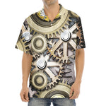 Steampunk Metallic Gears Print Aloha Shirt