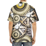 Steampunk Metallic Gears Print Aloha Shirt